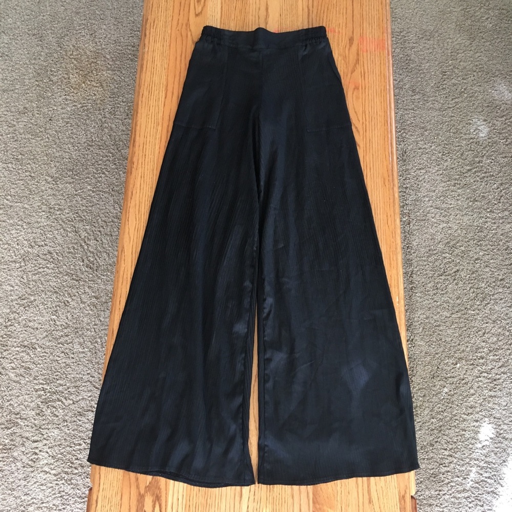 High-Waist Pleated Chiffon Pants